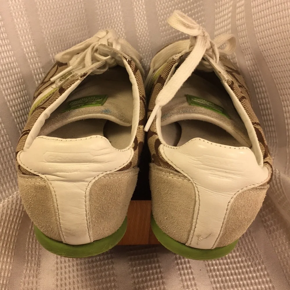 Coach iconic monogrammed canvas/leather sneakers